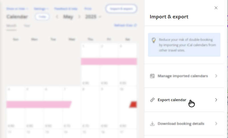 Calendrier VRBO étape 2